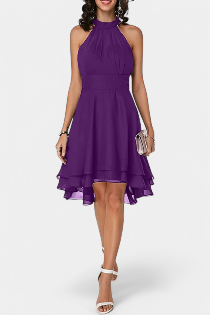 Anouk Vestido de Gasa con Volantes y Silueta Entallada