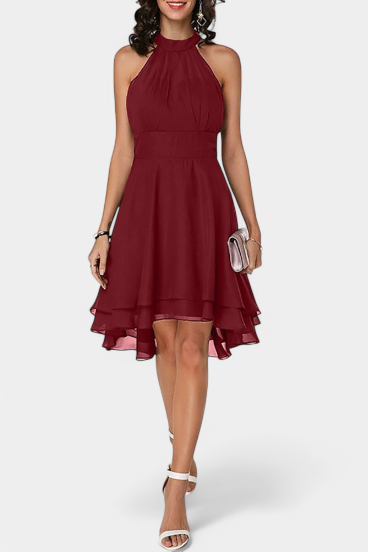 Anouk Vestido de Gasa con Volantes y Silueta Entallada