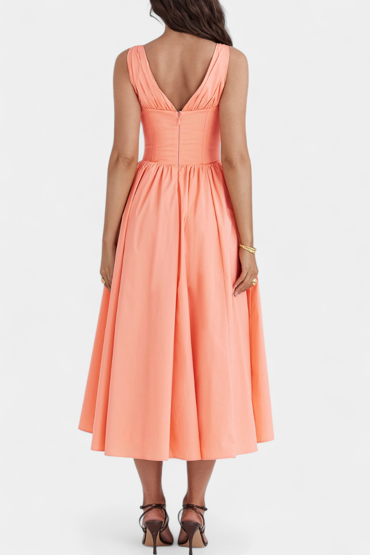 Margie Vestido Midi de Escote en V y Estampado Floral Romántico